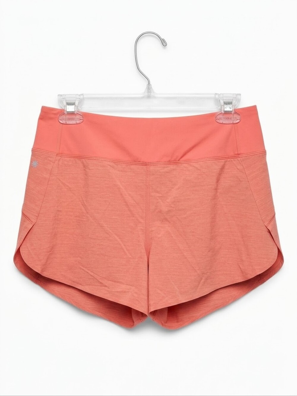 Athleta Run With It Textured 3.5 " Coral/Peach Performance Running Shorts
